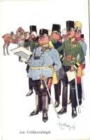 Rangsor, K.u.K. katonatisztek, humor B.K.W.I. 441-5 s: Schönpflug, Am Feldherrenhügel / Hierarchy, K.u.K. military officers, humour B.K.W.I. 441-5 s: Schönpflug
