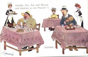 Karlsbad, étterem, humor, B.K.W.I. 359-3 s: Schönpflug, Karlsbad, restaurant, humour, B.K.W.I. 359-3 s: Schönpflug