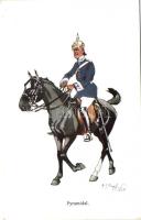 K.u.K. military cavalry officer, humour, B.K.W.I. 864-3 s: Schönpflug, K.u.K. lovas katonatiszt, humor, B.K.W.I. 864-3 s: Schönpflug