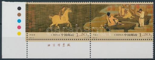 "The heavenly mare", Tang-dynasty corner pair, "A mennyei kanca", Tang-dinasztia ívsarki pár, "Die himmlische Stute", Tang-Dynastie Paar mit Rand