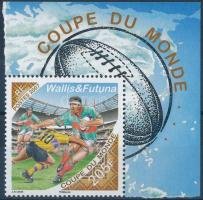 Rugby-Weltmeisterschaft Marke mit Rand, Rugby VB ívsarki bélyeg, Rugby world cup corner stamp