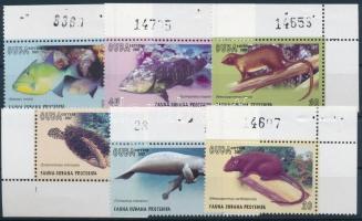 Geschützte Fauna Satz mit Rand Védett élővilág ívsarki sor Protected fauna corner set