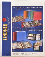Lindner Uniplate Stock Sheets 075, 5 stripes, 5/pack, black, Lindner Uniplate gyűrűs berakóhoz 5 osztású albumlap 075, 5db/cs, Lindner Uniplate Blätter 075, 5 Streifen, 5 St., schwarz