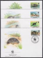 WWF Testaceous 2 pairs + 4 FDC WWF Mocsári teknős 2 pár + 4 FDC WWF Europäische Sumpfschildkröte 2 P...