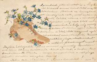 Virág cipőben, Emb., Flower in shoe, Emb.
