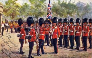 London, Wellington Barracks, Grenadier Guards, Raphael Tuck & Sons Oilette 9081. s: Harry Payne