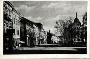 Kassa, István utca, színház 'vissza' So. Stpl, Kosice, street, theatre 'vissza' So. Stpl