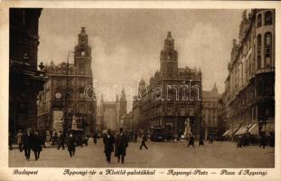 Budapest V. Apponyi tér, Klotild paloták, villamosok