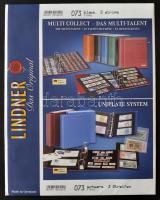 Lindner Uniplate gyűrűs berakóhoz 3 osztású albumlap 073, fekete 5db/cs, Lindner Uniplate Stock Sheets 073, 5 stripes, 5/pack, black, Lindner Uniplate Blätter 073, 5 Streifen, 5 St., schwarz
