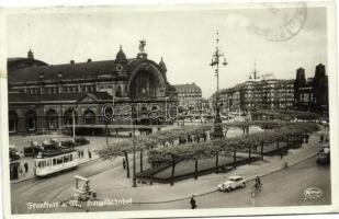 Frankfurt a. M., Hauptbahnhof / railway station, tram, automobiles