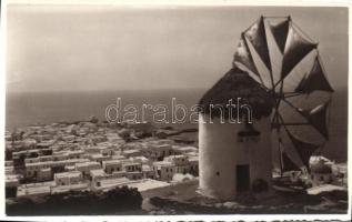 1937 Cyclades, Mykonos, windmill photo