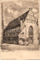 Nürnberg, Bratwurstglöcklein / restaurant, etching