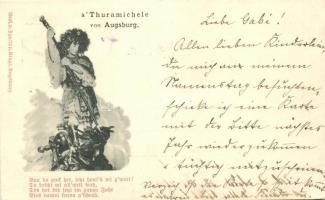 1898 Augsburg, Thuramichele / statue