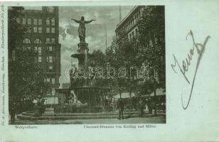 1898 Cincinnati, Kreling and Miller fountain; Fr. A. Ackermann Künstlerpostkarte No. 516.