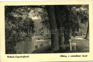 Miskolc, Tapolca-fürdő, sétány a csónakázó tóval