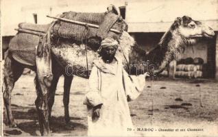 Maroc, Chamelier et ses Chameux / camel, Moroccon folklore, Marokkói folklór, teve