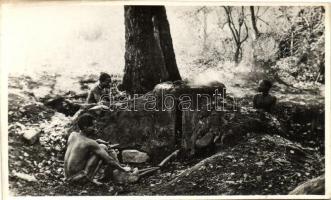 African native folklore, during work, photo, Néger bennszülött folklór, munka közben, photo