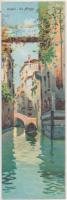 Venice, Rio Albrizzi; mini litho art postcard 14 × 4.5 cm, Velence / Venezia, Rio Albrizzi; mini litho képeslap 14 × 4.5 cm
