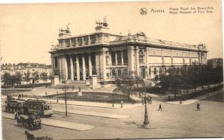 Antwerp, Anvers; Royal museum of fine arts, tram