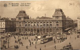 Brussels, Bruxelles; North railway station, trams