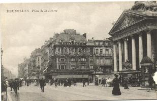 Brussels, Bruxelles; Place de la Bourse / exchange, omnibus, Bieres Artois, Monico Bourse, Vanden Bergh