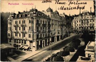 Marianske Lazne, Marienbad; Kaiserstrasse / street, shop of Johan Seidl