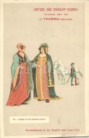 Tournai, Cortege and Chivalry, Reconstruction of the English feast from 1513. 16. Ladies of the Austrian Court, litho
