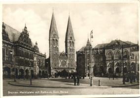 Bremen, Marktplatz mit Rathaus, Dom, Börse / Square with town hall, cathedral