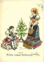 Christmas, Hungarian folklore, artist signed, Karácsony, Magyar folklór, szignós