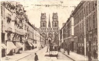 Orléans, Rue Jeanne d'Arc / street, tram, shops