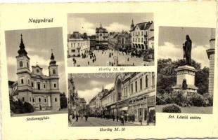 Oradea, multi-view, Nagyvárad, Horthy tér, Székesegyház, Szent László szobra