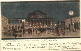 1898 München, Kgl. Hof und Nationaltheater, Verlag von Männer &amp; Kirschner litho, 1898 München, Theatre, litho