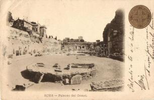 Rome, Roma; Palazzo dei Cesari / palace, Commemorative postcard on the backside