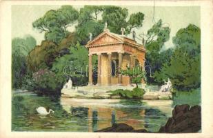 Rome, Roma; Giardino del Lago, Villa Umberto I / garden, villa