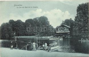 Brussels, Bruxelles; Lac du Bois de la Cambre / lake, ship
