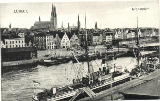 Lübeck, Hafen / port, steamships