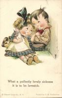 What a poifectly lovely sickness it is to be lovesick / Children humour, couple, Edward Gross Co. Twelvetrees No. 14. s: C.H. Twelvetrees, Humoros gyerek lap, Edward Gross Co. Twelvetrees No. 14. s: C.H. Twelvetrees
