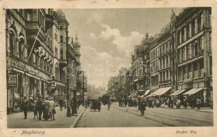 Magdeburg, Breiter Weg / street, shop of Gebr. Barascch