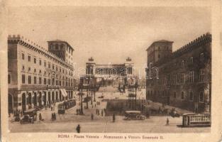 Rome, Roma; Piazza Venezia, Monumento a Vittorio Emanuele II / square, monument, trams, automobile