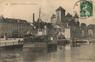 Annecy, Port, castle, steamship