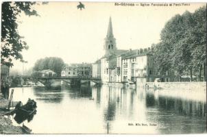 Saint-Girons, Eglise Paroissiale, Pont Vieux / church, bridge