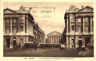 Paris, Rue Royale, Eglise de la Madeleine / street, church, automobiles