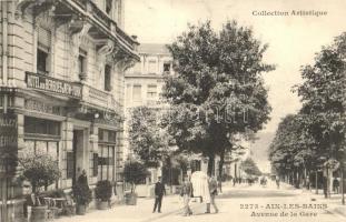 Aix-les-Bains, Avenue de la Gare / street, Hotel des Bergues &amp; New York,