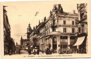 Nancy, Central, Rue Saint Jean, bank, tram