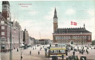 Copenhagen, Kobenhavn; Raadhuset / town hall, tram