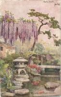 London, Kyoto Garden, Wistaria; Raphael Tuck &amp; Sons Oilette &quot;Flowers and Gardens of Japan&quot; Serie II. 7918.