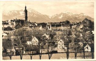 Traunstein mit Hochfelln und Hochgern / church