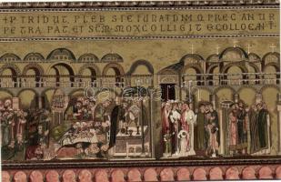 Venice, Venezia, Basilica di S. Marco, mosaic, interior; Discovery of the body of St. Mark, litho
