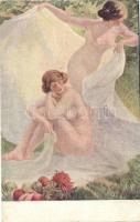 Erotic nude art postcard s: Mondinen, Erotikus meztelen művészlap s: Mondinen