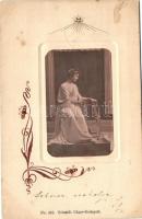 Lady, Art Nouveau, Schmidt Edgar No. 416. Emb. Hölgy, Art Nouveau, Schmidt Edgar No. 416. Emb.